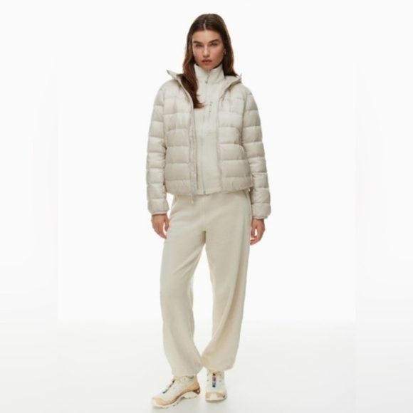 TNA Jackets & Blazers - NEW TNA The Little Fuzzy Puff Jacket in Matte Pearl